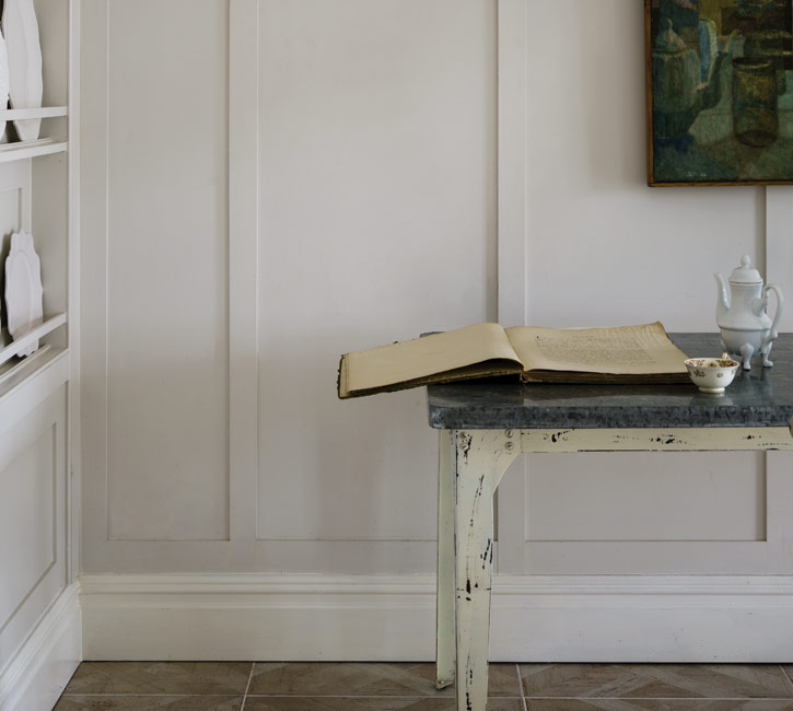 Seeking Slow Interiors & Dwellings, featuring Farrow & Ball School House White paint. Interiors that harken to a slow-living lifestyle.